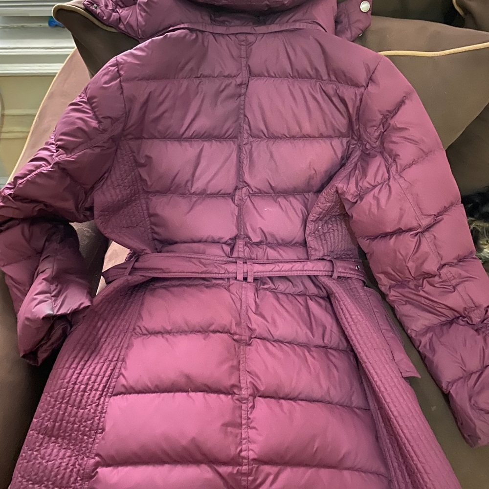 Purple long down jacket